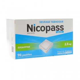 Nicopass 1.5 mg sans sucre goût eucalyptus - 96...