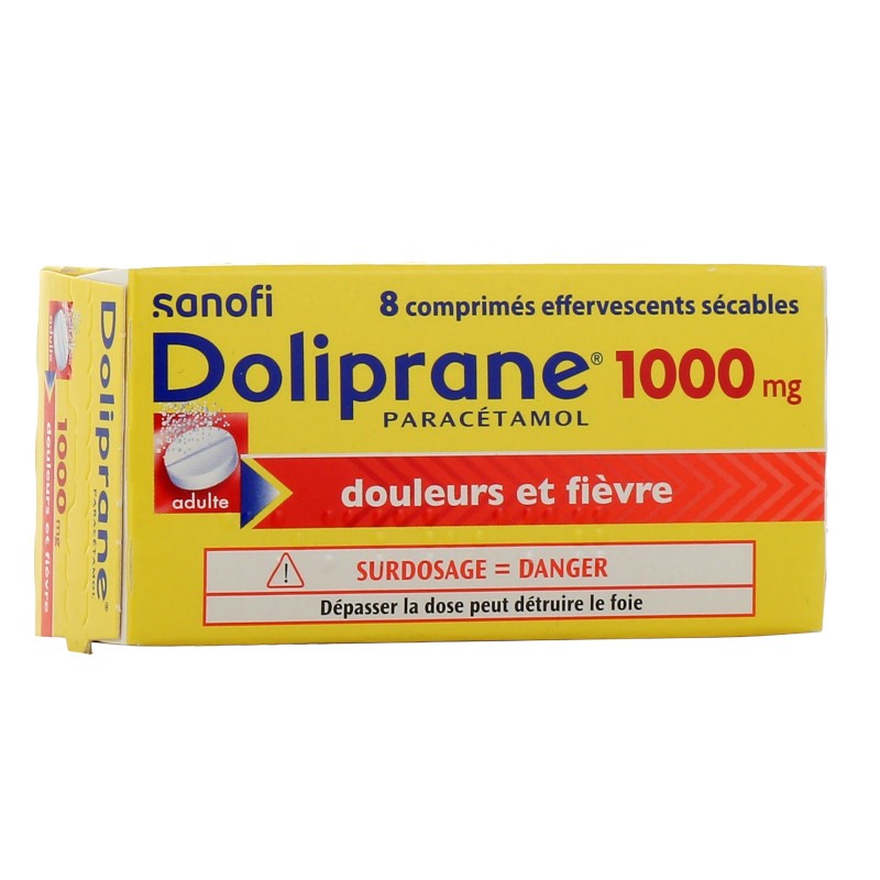 Doliprane 1000mg - 8 comprimés effervescents - Pharmacie en ligne