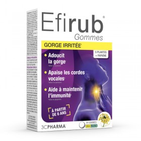 Efirub sore throat 24 lemon-menthol gummies