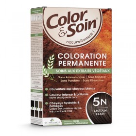 Permanent hair dye 5N light chestnut Color&Soin LES 3 CHENES