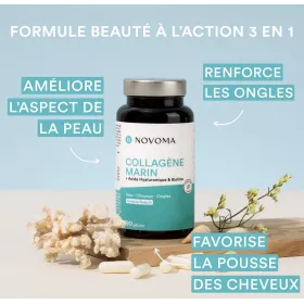 Collagène Marin + Acide Hyaluronique 90 gélules NOVOMA