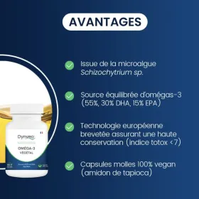 Oméga 3 végétal 60 gélules capsules DYNVEO